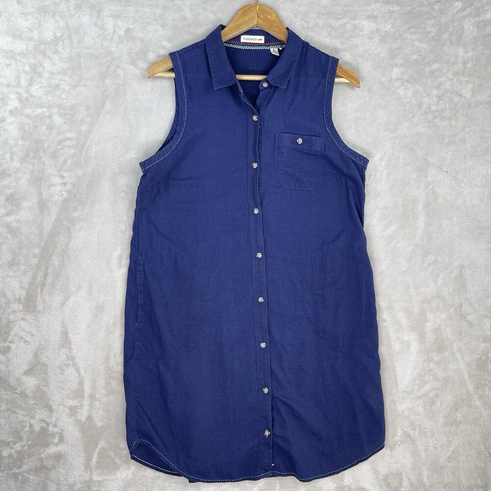 Toad&Co Indigo Ridge Dress Sleeveless Dress L Organic Cotton Earthcore Poetcore